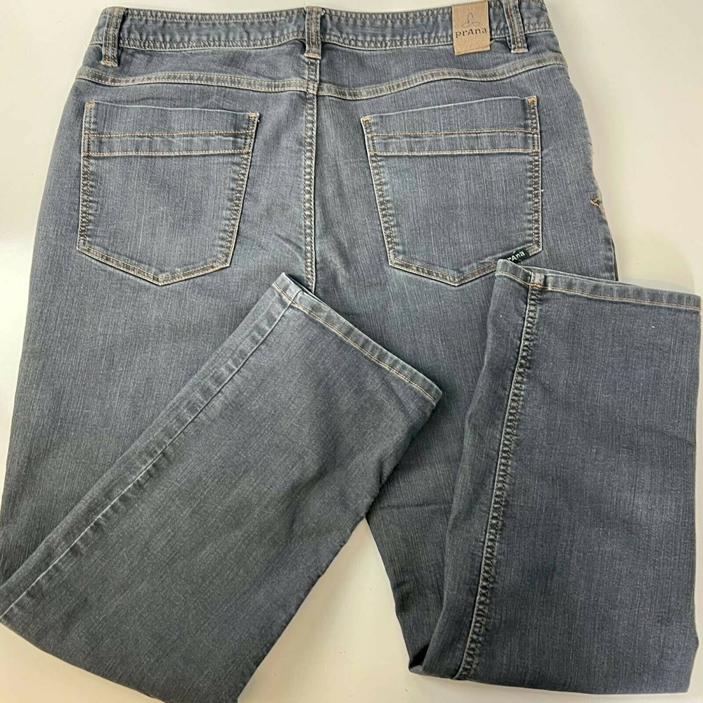 Prana Mens Classic Straight Jeans Gray Denim Slim Fit 36 x 30